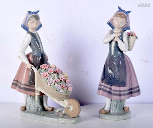 Boxed Lladro figure "A barrel of Blossoms " togeth...