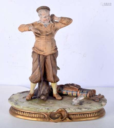 A Capo Di monte Golfer by Bruno Merli 23 cm.