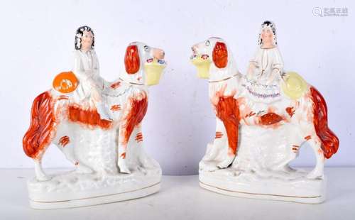 A pair of Staffordshire flat back Dogs 25 cm (2).