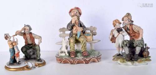 A collection of Capo Di Monte figures largest 21 cm (3)