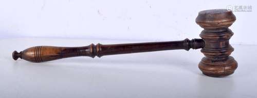 An antique carved wood Auctioneers gavel 28 cm.