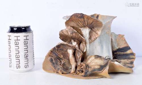 An interesting studio pottery fungus group 14 x 24 cm.