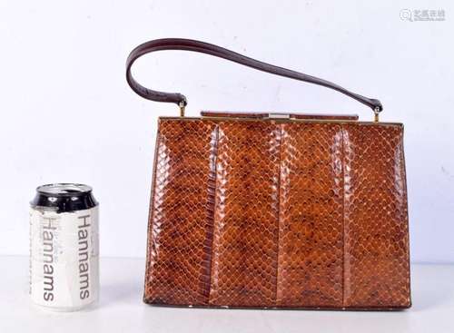 A vintage Maclaren Snake skin handbag 20 x 26 cm.