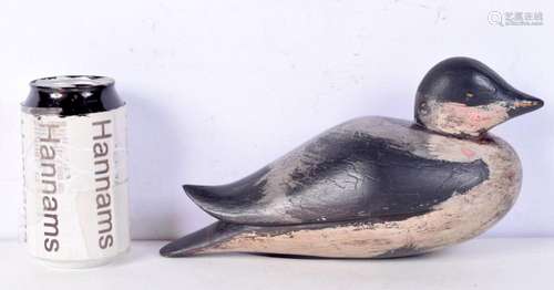 A vintage wooden decoy duck 26 cm.