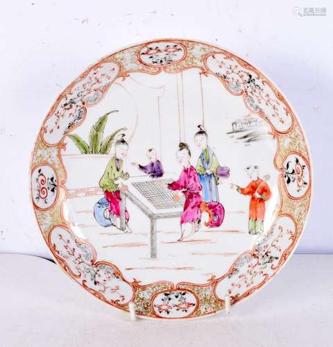 An 18th century Chinese export porcelain dish, painted with ...