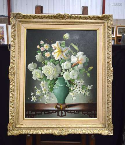 Eustace Liscard, British Oil on board still life flowers 67 ...