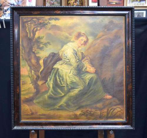 A framed oil on canvas, later copy of original portrait Hele...