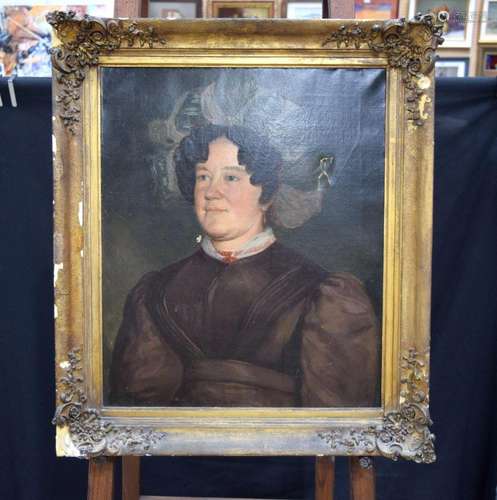 A framed 19th Century portrait of Elizabeth Bliss (Born 1790...