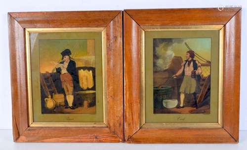 A pair of 19th Century lithographs depicting sailors 25 x 20...