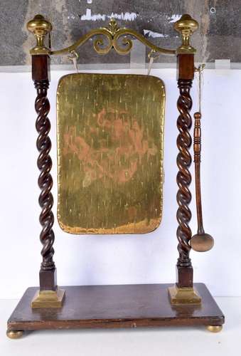 A large 19th Century standing dinner Gong 87 x 58 cm