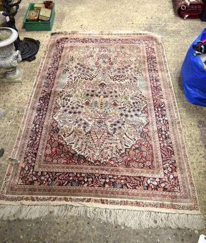 An Indian silk rug 192 x 123 cm