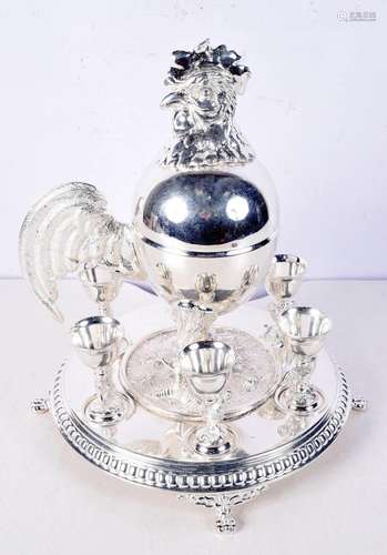 Silver plated Chicken egg server 30 x 29 cm