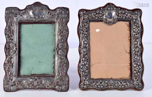 Two Silver Frames. Hallmarked Birmingham, Largest 22cm x 16....