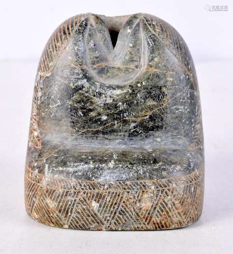 A Central Asian carved marble figure 8cm.