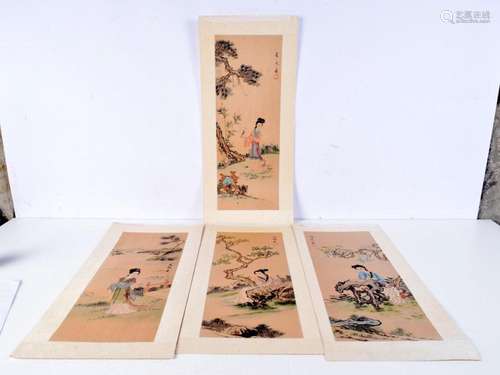 A collection of Chinese prints 47 x 17 .5 cm.