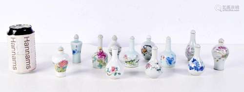 A collection Chinese porcelain snuff bottles largest 9 cm (1...