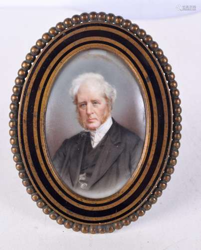 A 19th Century porcelain portrait miniature of a gentleman s...