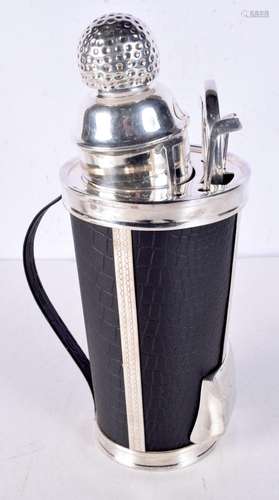 A plated golf related cocktail shaker set 31 cm