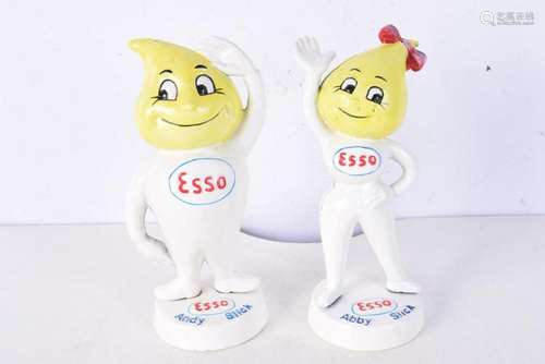 A pair of cast iron Esso money boxes 24 cm (2).