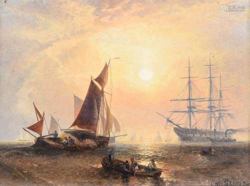 CLAUDE T. STANFIELD MOORE (BRITISH 1853-1901), SHIPPING ON O...