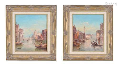 ALFRED POLLENTINE (BRITISH 1836-1890)A PAIR OF VENETIAN VIEW...