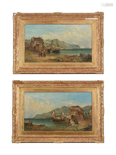 ALFRED POLLENTINE (BRITISH 1836-1890), A PAIR OF MEDITERRANE...