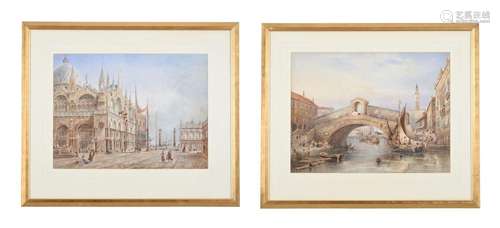 F. MCARTHUR (19TH CENTURY), THE RIALTO BRIDGE; AND ST MARKS ...