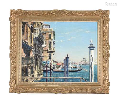 λ CLAUDE MUNCASTER (BRITISH 1903-1974), GONDOLIERS ON THE VE...