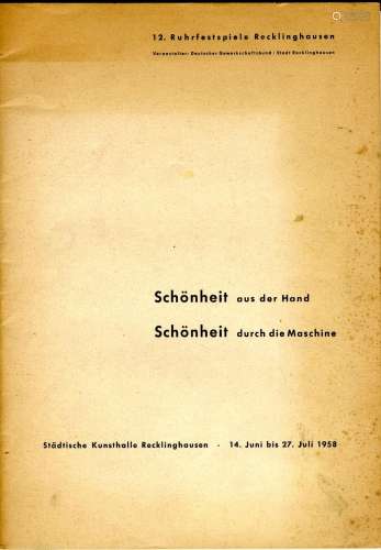 Katalog, 12. Ruhrfestspiele Recklinhausen, 1958