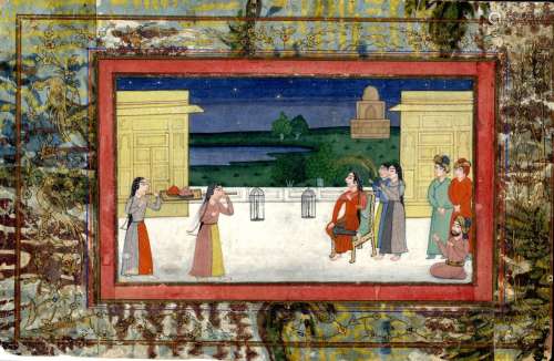Miniaturmalerei (18 x 28 cm), Indien Moghul