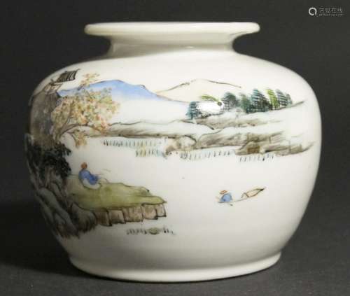 China, Porzellan Vase (H. 8 cm), frühes 20. Jh.