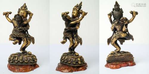 Heruka Figur in Yab-Yum (H. 13 cm), Tibet 18. - 19. Jh.