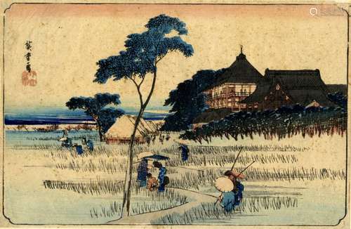 Hiroshige, Utagawa 1797-1858 Meishoe (Oban yokoe, Serie 1832...