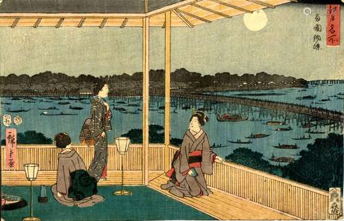 Hiroshige, Utagawa 1797-1858 Meishoe (Oban yokoe, dat. 1857)