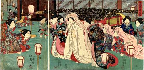 Kuniyoshi, Utagawa 1798-1861 Triptychon, 1847-52