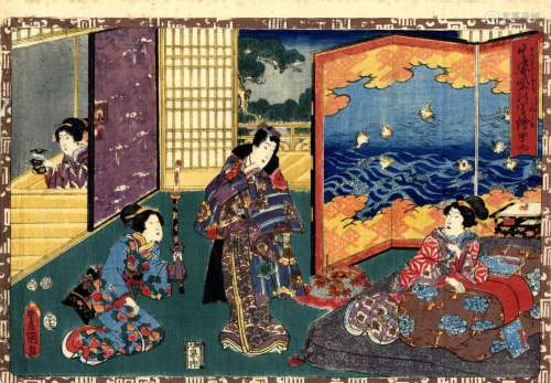 Kunisada, Utagawa 1786-1865 Genjie (Oban yokoe, 1849-53, dat...