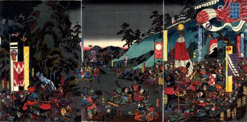 Kunisada, Utagawa 1786-1865 Triptychon, dat. 1852