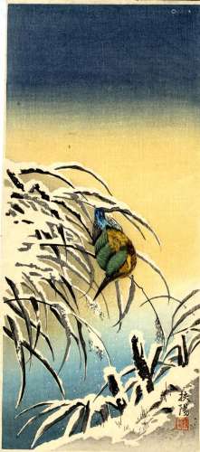 Eisho, Narazaki 1864-1936 Shin hanga (38 x 17,2 cm), um 1930