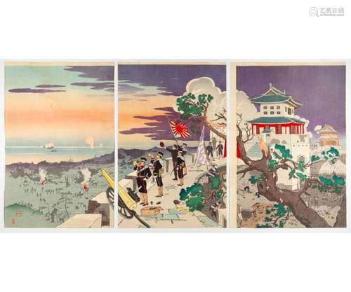 Beisaku Taguchi, Army, Original Japanese Woodblock Print