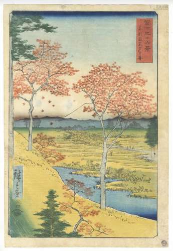 Hiroshige, Mount Fuji, Original Japanese Woodblock Print