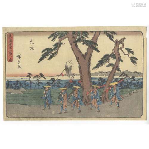 Hiroshige, Landscape, Original Japanese Woodblock Print