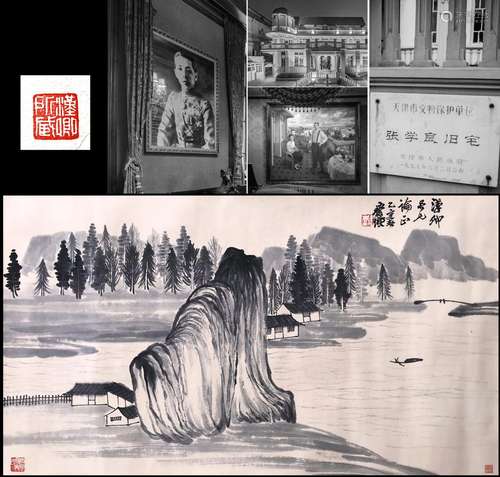 CHINESE SCROLL PAINTING OF LAKEVIEW SIGNED BY QI BAISHI