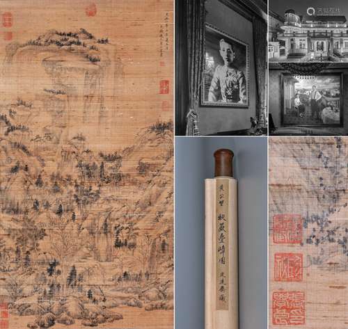 CHINESE SCROLL PAINTING OF MOUNTAIN VIEWS SIGNED BY HUANG GO...