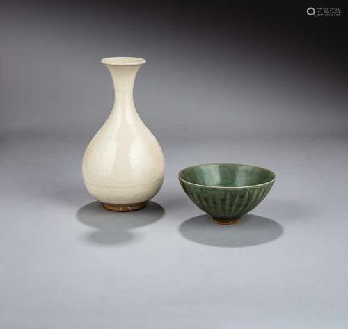 A 'Longquan' celadon crackle-glazed ‘lotus’ bowl and...