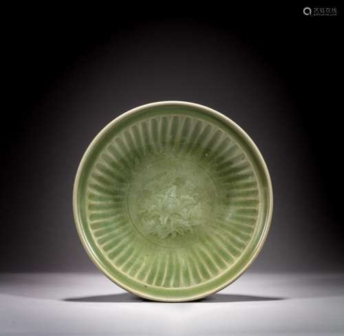 A 'Longquan' celadon dish, Yuan - early Ming dynasty...