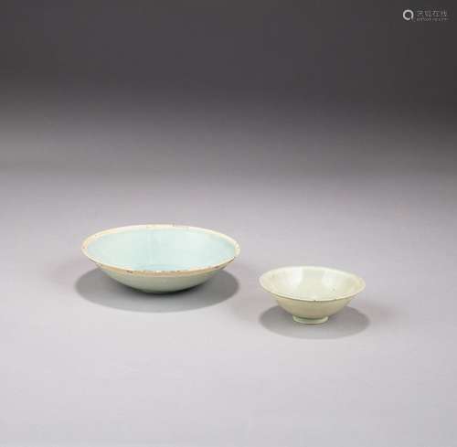 A Qingbai lobed cup and a Qingbai bowl, Song dynasty | 宋 青...