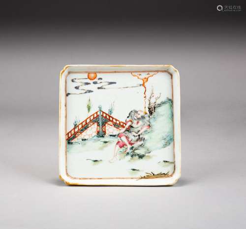 A famille-rose ‘immortal’ square dish, Qing dynasty, 18th - ...