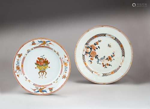 Two Chinese export Imari dishes, Qing dynasty, Kangxi period...