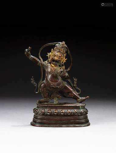 A copper alloy figure of Vajrapani in the Pala style, China-...