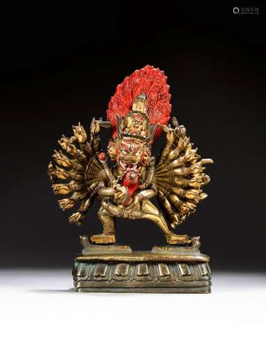 A gilt-bronze figure of Vajrabhairava, China-Tibet, 19th cen...